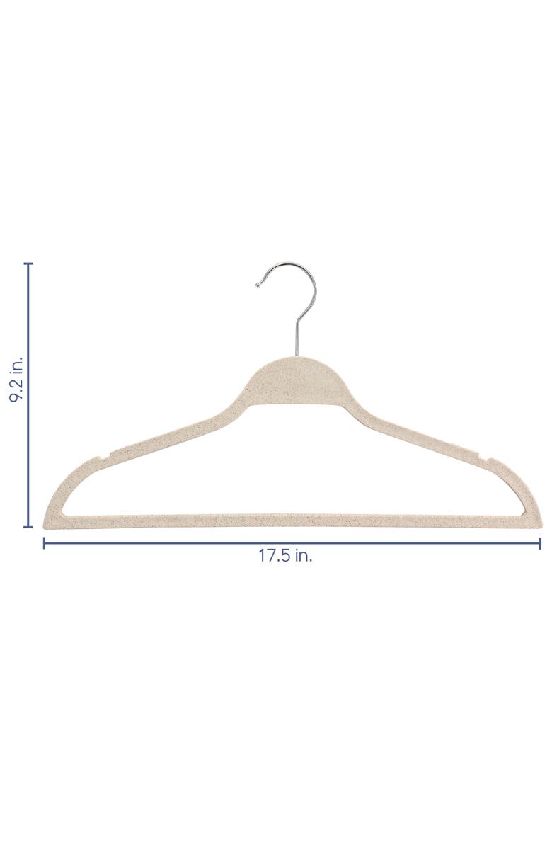 Elama Home 20 Piece Biodegradable Coat Hangers, Alternate, color, Wheat