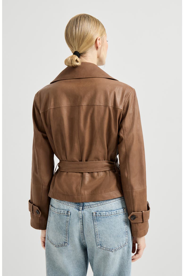 Vintage nappa Crop trenchcoat, Alternate, color, Brown