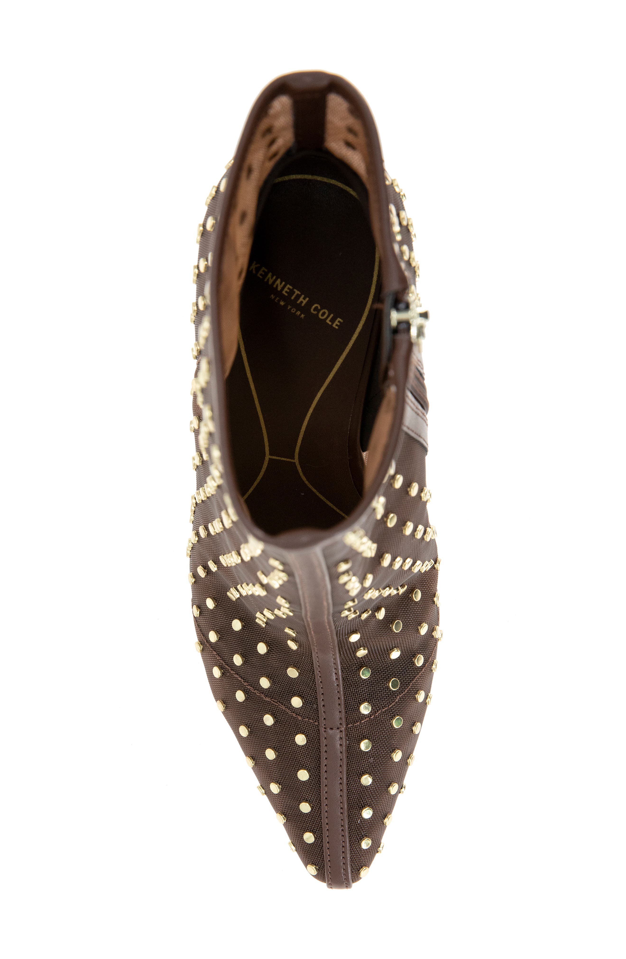 Quincy Stud Mesh Bootie, Alternate, color, BROWN MESH