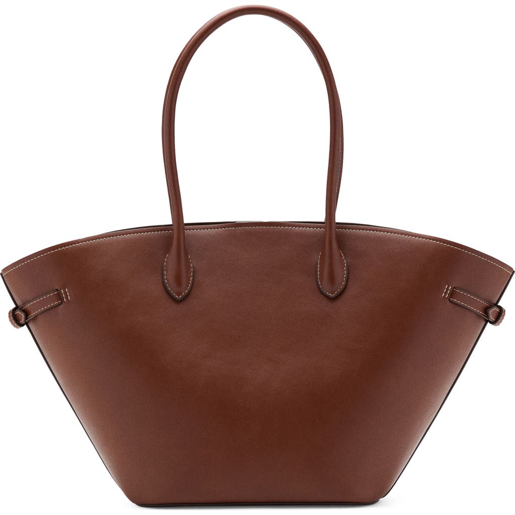 Mango Shopper Bag With Double Handle In Brown