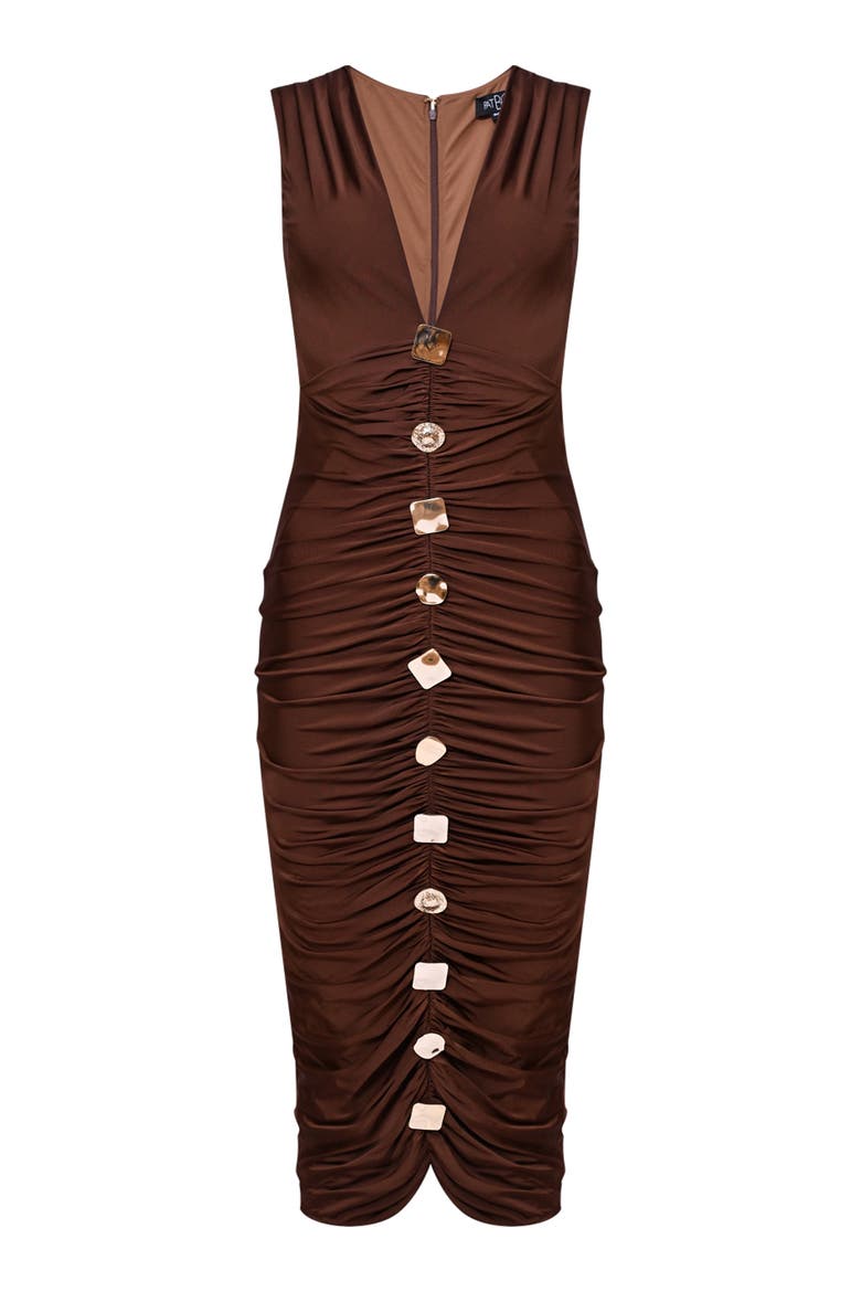 Moonlit Jersey Midi Dress, Alternate, color, BROWN