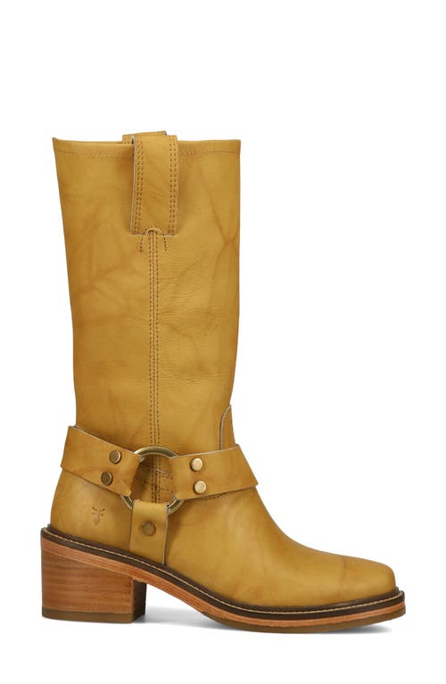 Frye Kate Harness Block Heel Tall Boots In Yellow