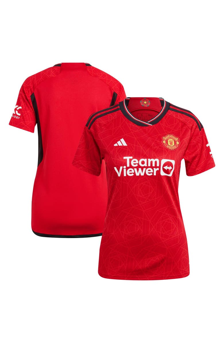 adidas Women's adidas  Red Manchester United 2023/24 Home Replica Jersey, Main, color, 