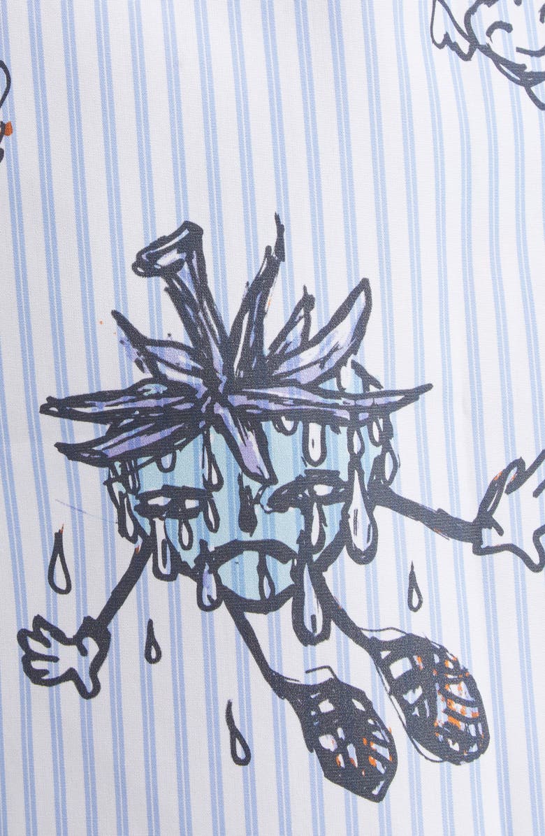 Sky High Farm Workwear Gender Inclusive Strawbabiez Stripe Button-Down Shirt, Alternate, color, 