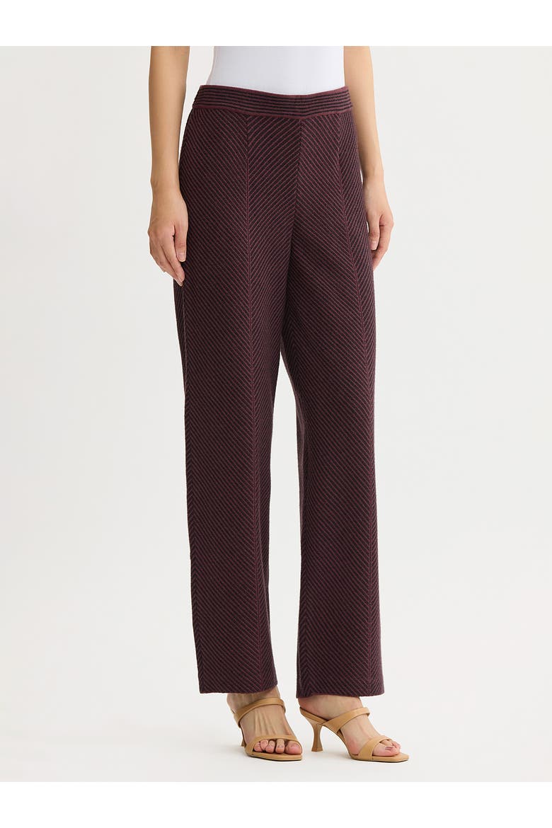 Chevron Straight Leg Knit Pants, Alternate, color, Mahogany/Black