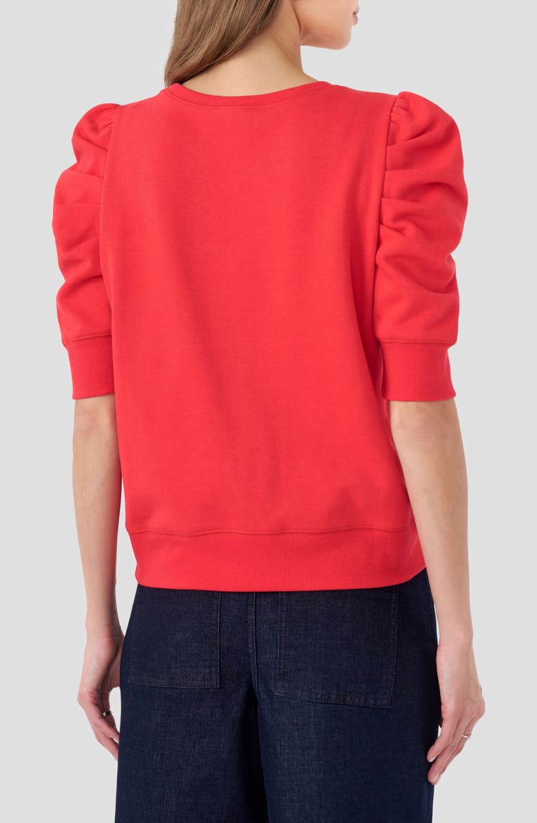 RM Rebecca Minkoff Janine Puff Sleeve Sweatshirt, Alternate, color, Tomato