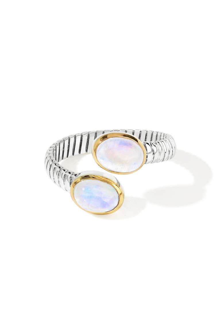 Moonstone Bypass Ring, Alternate, color, BLUE