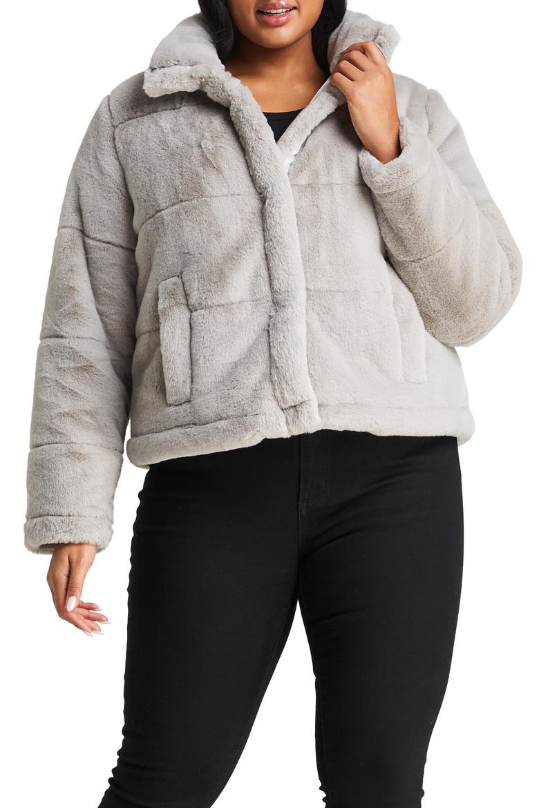Geneva Faux Fur Jacket, Main, color, CLOUD GREY