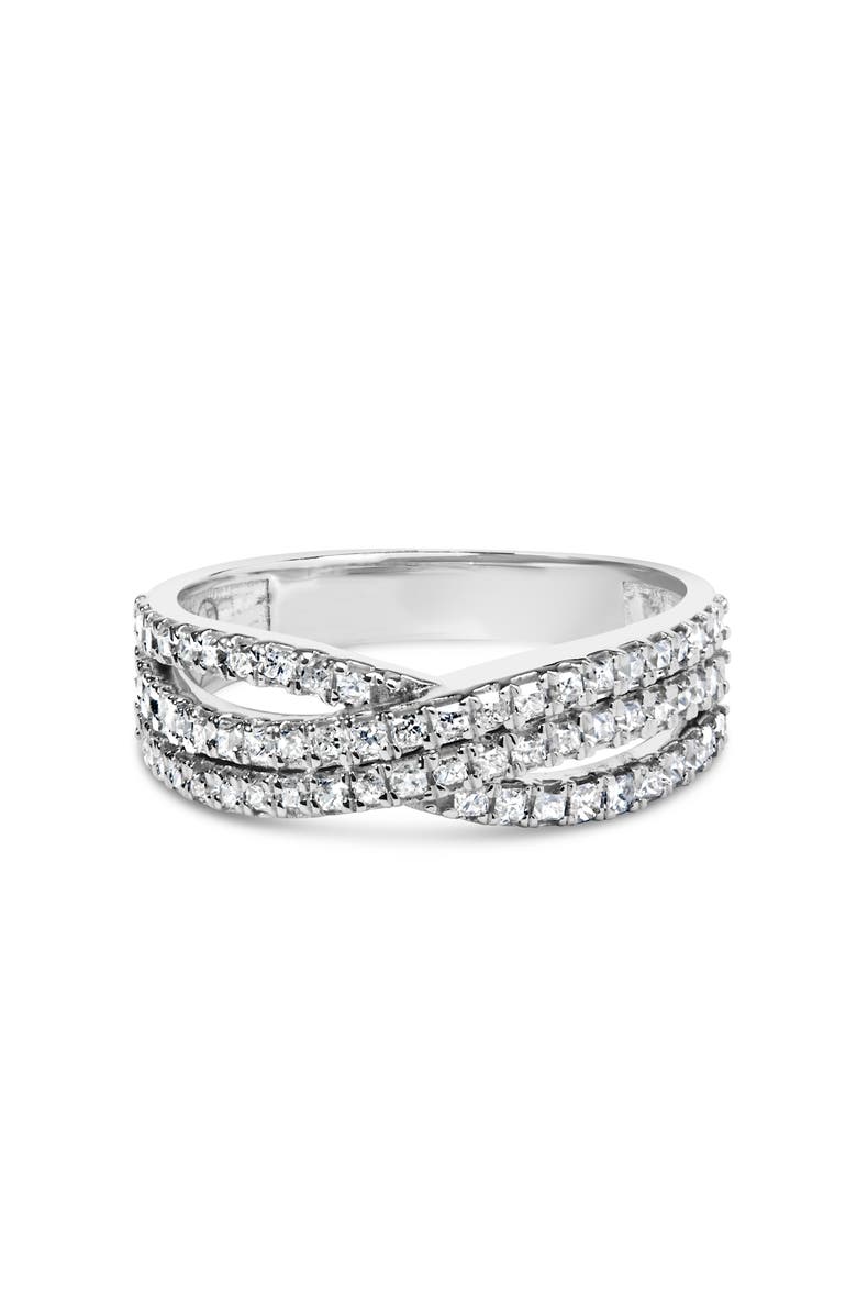 Haus of Brilliance 10K White Gold 3/4 Cttw Princess Natural Diamond Split Shank and Weave Band Ring, Main, color, White