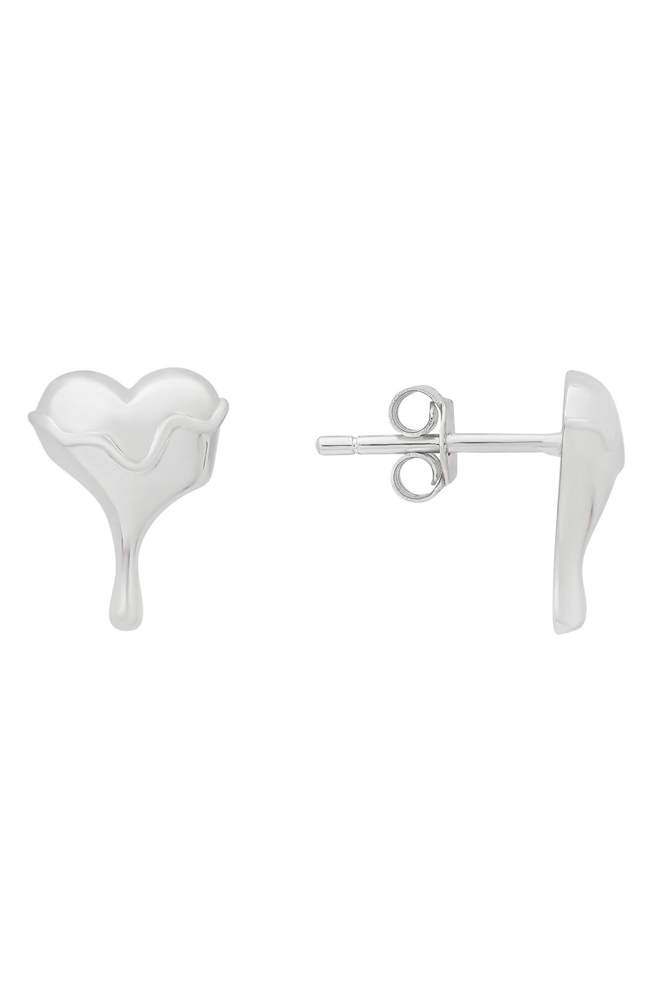 Queen Jewels Melting Heart Stud Earrings