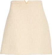 Valentino V-Detail Bouclé Tweed Skirt