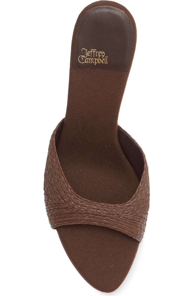 Jeffrey Campbell Agent Slide Sandal, Alternate, color, Dark Brown Raffia