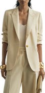 Reiss Anya Pickstitch Detail Silk & Wool Jacket