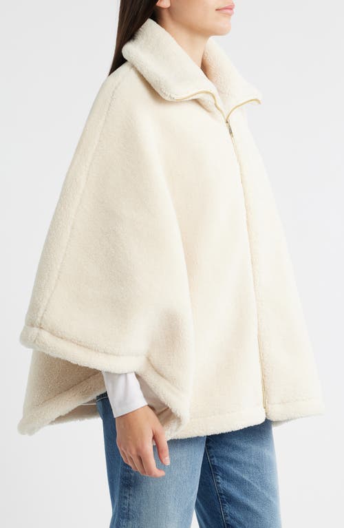 Bernardo Calder Faux Fur Poncho Jacket In White