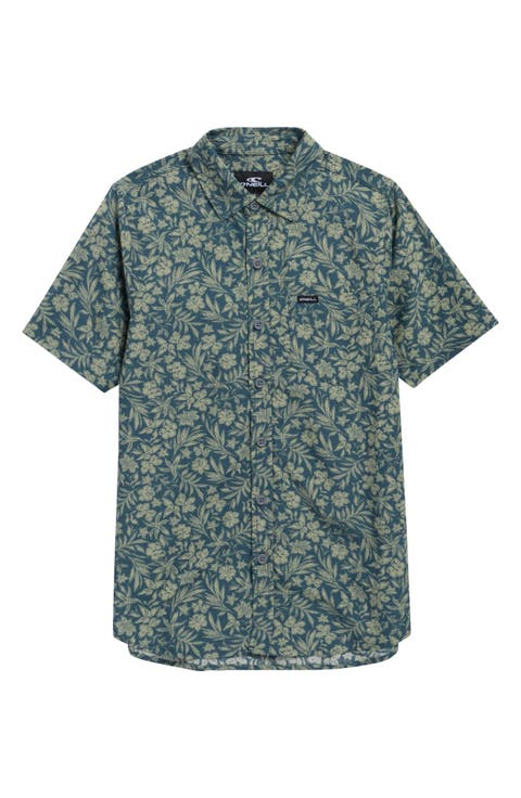 Kids' Oasis Print Short Sleeve Button-Up Shirt