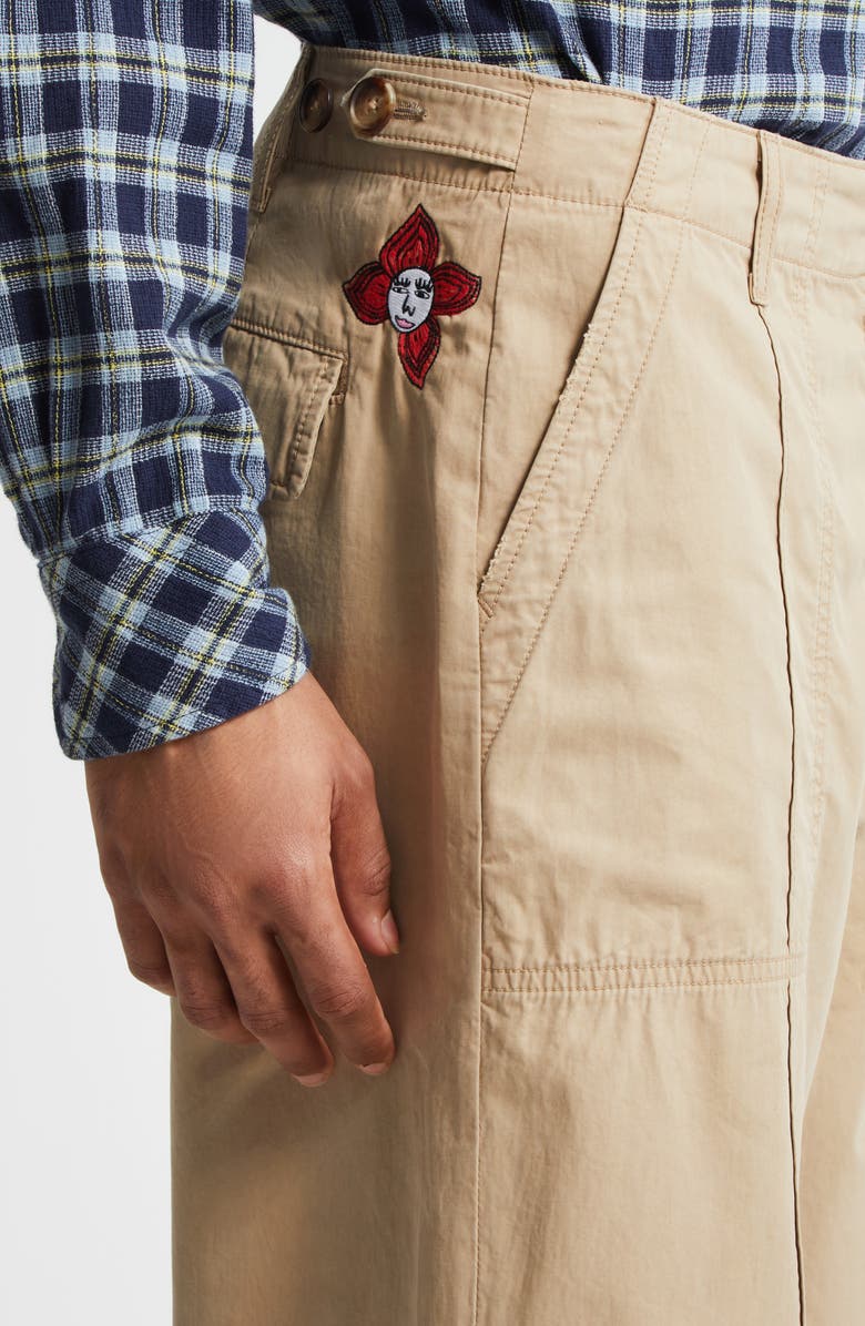 The Elder Statesman Surprise & Delight Cotton Twill Pants, Alternate, color, Khaki