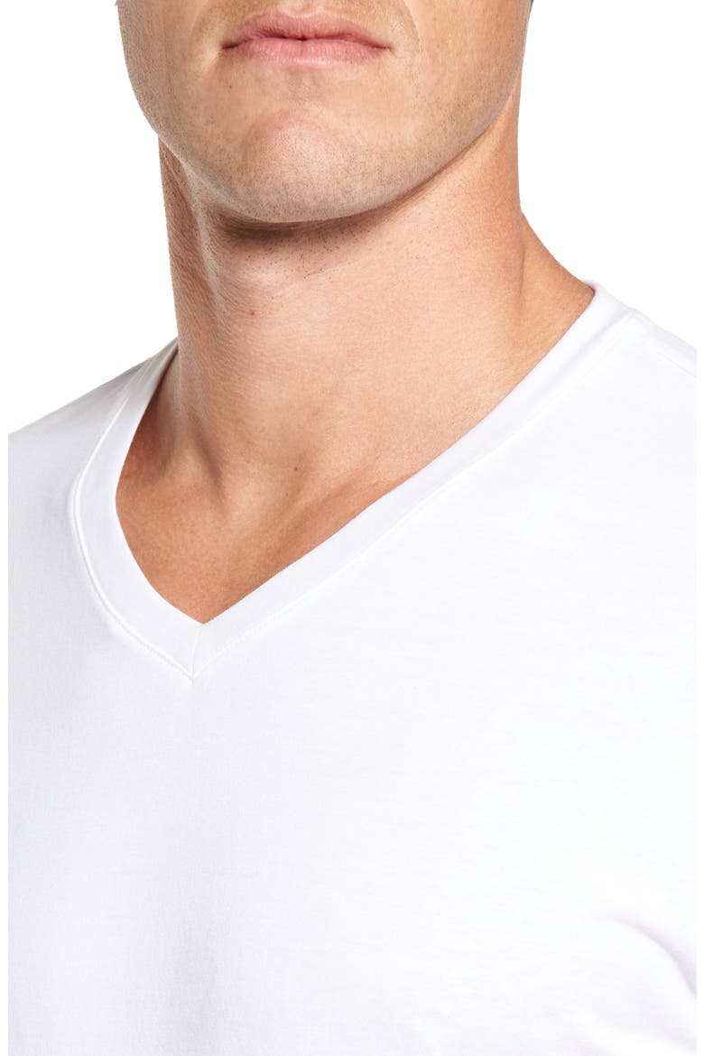 Living Cotton V-Neck T-Shirt, Alternate, color, WHITE