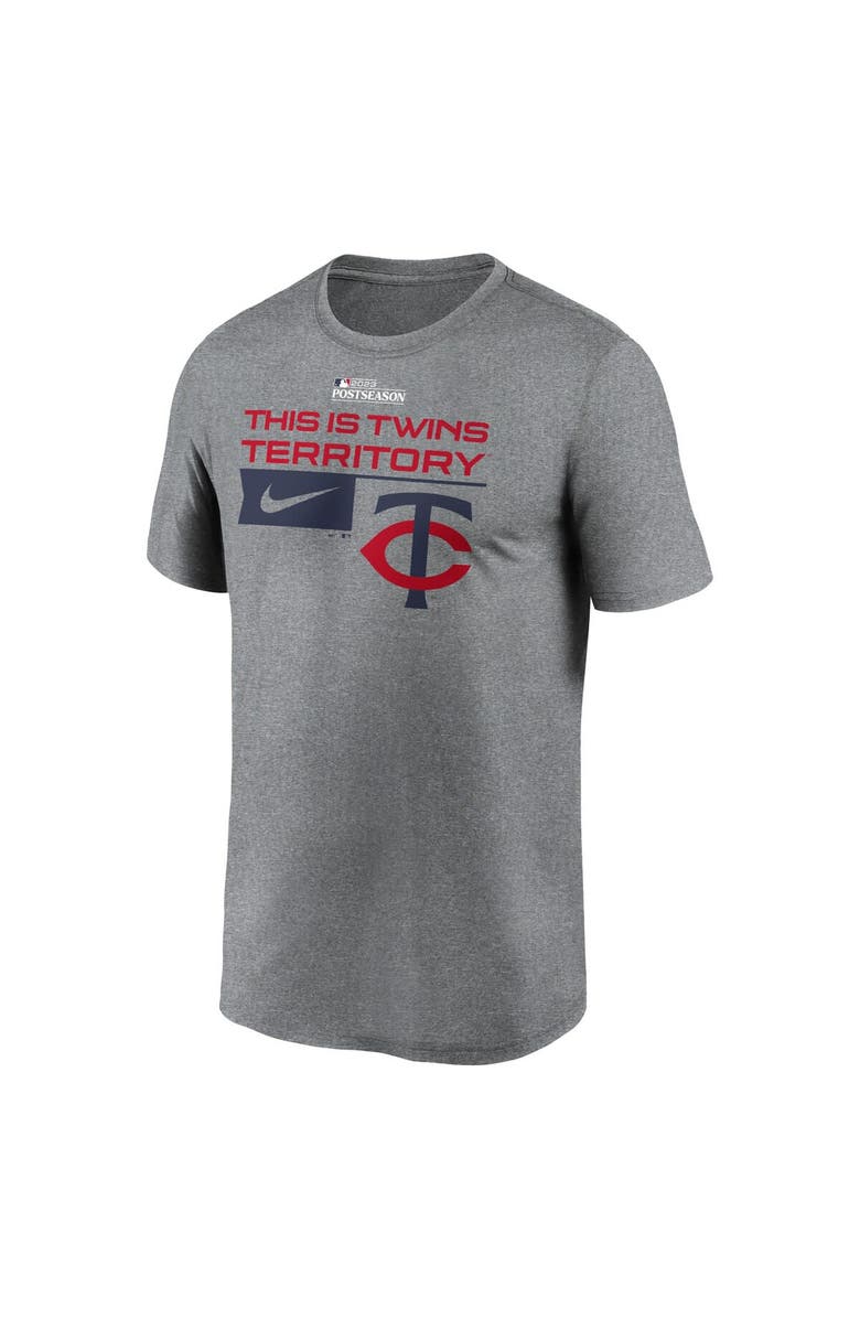 Nike Men's Nike  Heather Charcoal Minnesota Twins 2023 Postseason Legend Performance T-Shirt, Alternate, color, 