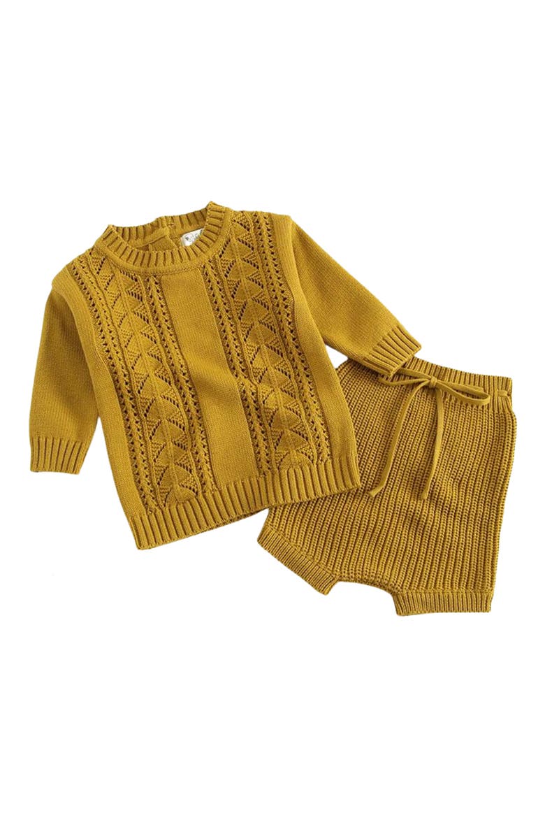 Sawyer Sweater & Shorts Set, Main, color, YELLOW