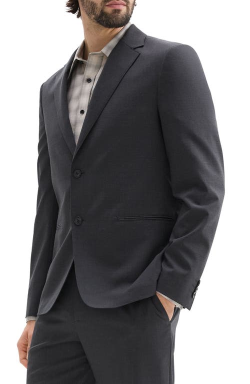 Theory Clinton Travel Motion Wool Blend Blazer In Charcoal Melange