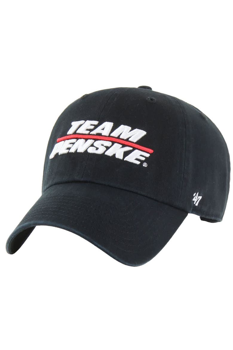 Men's '47  Black Team Penske  Clean Up Adjustable Hat, Main, color, Black