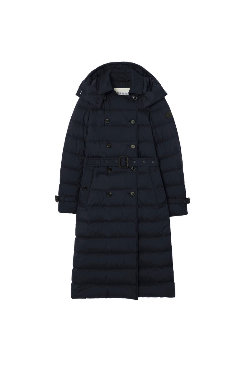 Long Nylon Audley Puffer Coat, Alternate, color, Navy