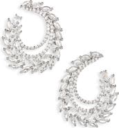 Cara Crystal Leaf Swirl Earrings