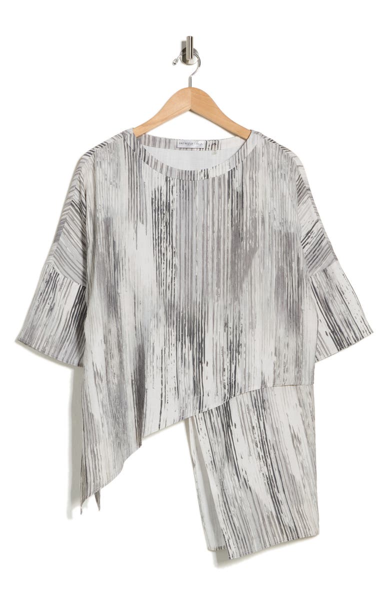 PATRIZIA LUCA Uneven Hem Tunic Shirt, Alternate, color, Grey