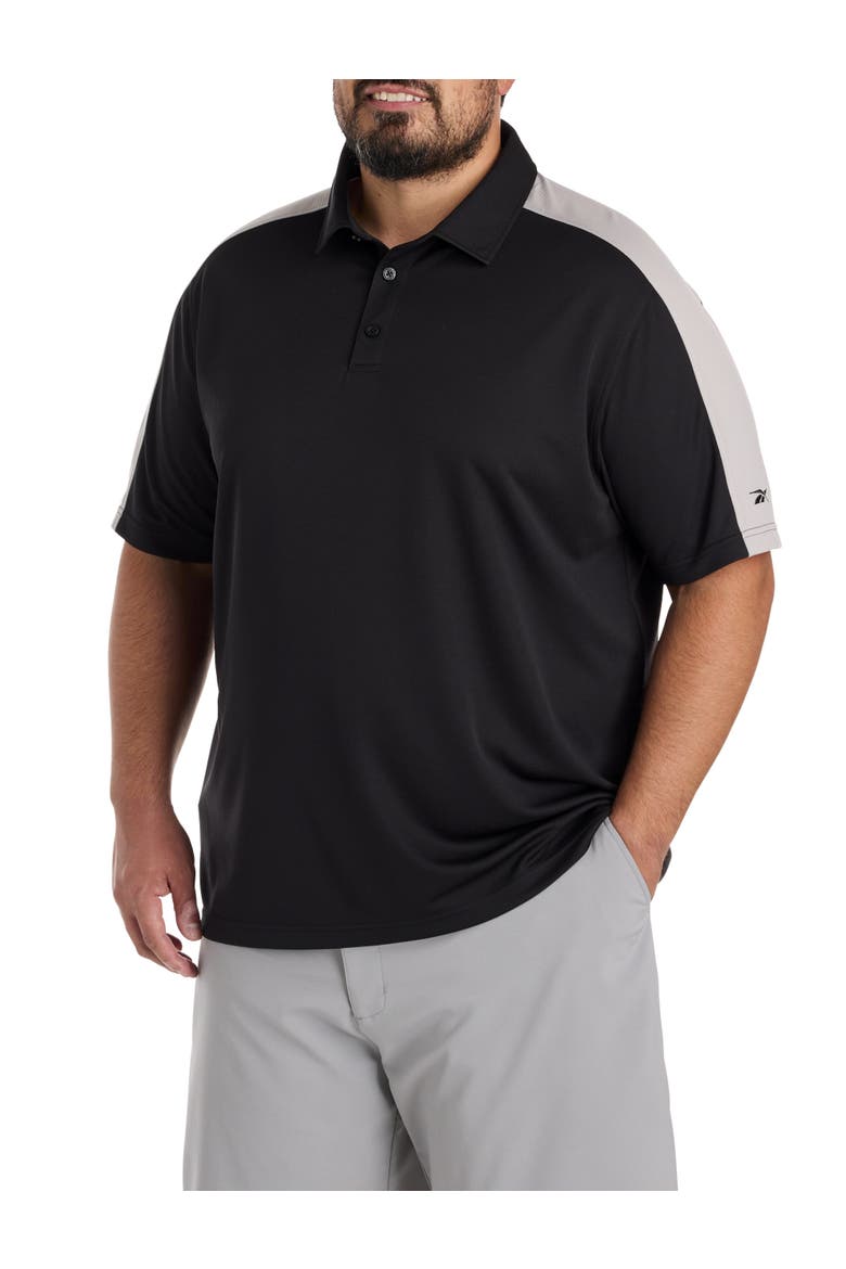Big & Tall Colorblocked Polo Shirt, Main, color, BLACK