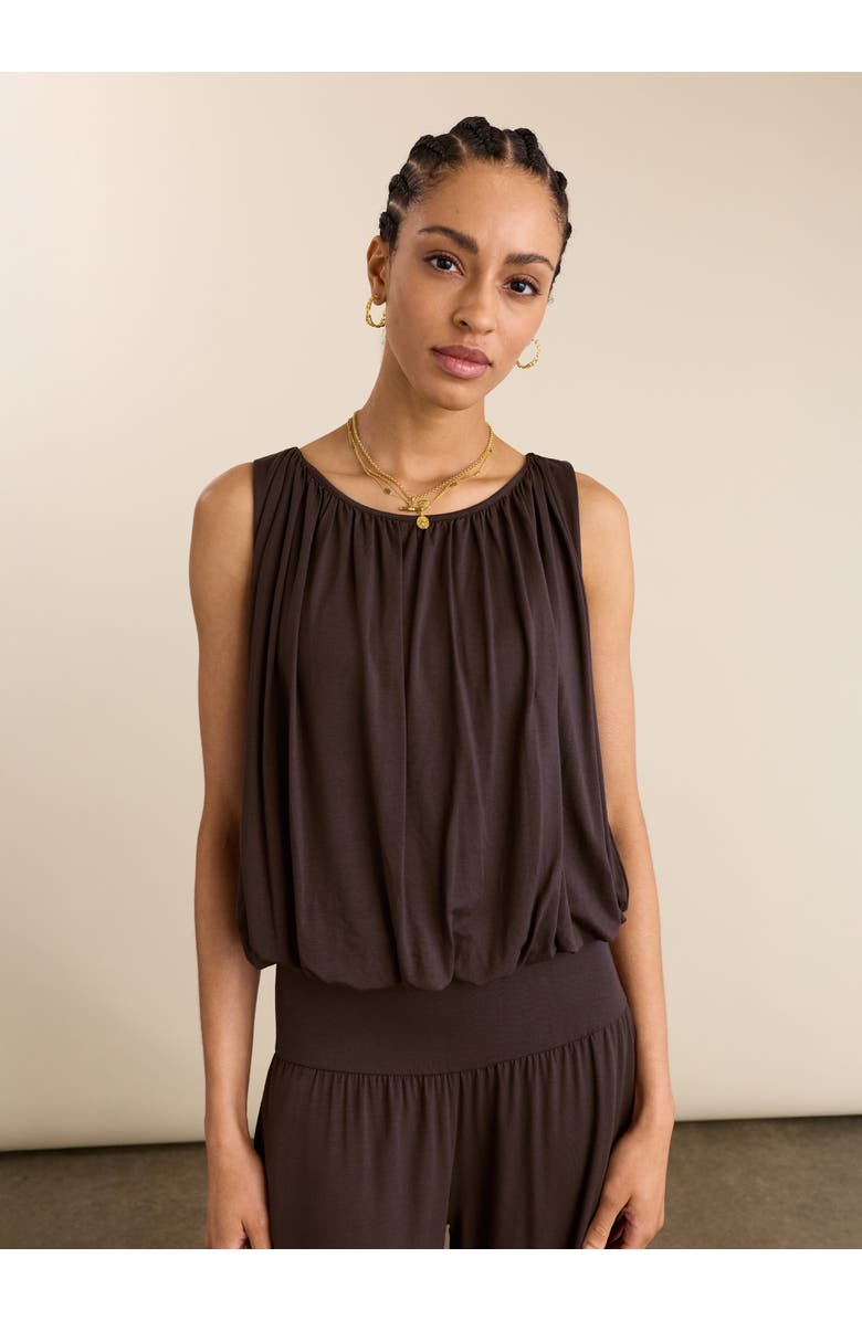 Baukjen Eddy Bubble Hem Top, Main, color, Dark Chocolate