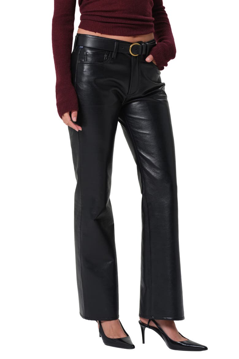 Genova Coated Low Rise Bootcut Jeans, Main, color, BLACK