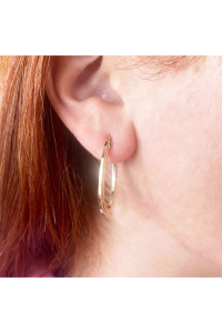 Gold Oval Hoop Earrings, Alternate, color, Yellow Gold
