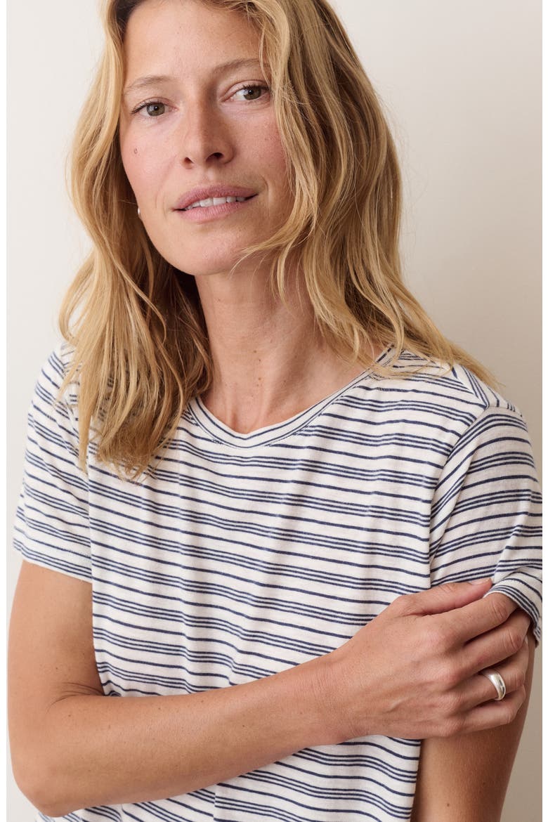 Swing Stripe Crewneck T-Shirt, Alternate, color, NAVY STRIPE