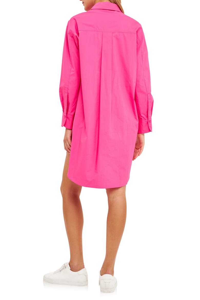 Classic Collar Shirtdress, Alternate, color, FUCHSIA