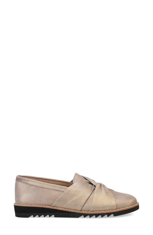 Eileen Fisher Eena Metallic Suede Twist Slip-on Loafers In Platinum