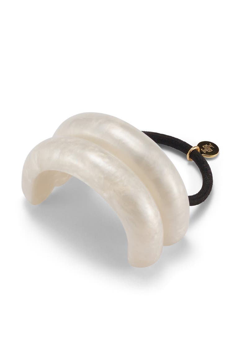 Marble Double Arch Ponytail Cuff, Main, color, PEARLESCENT