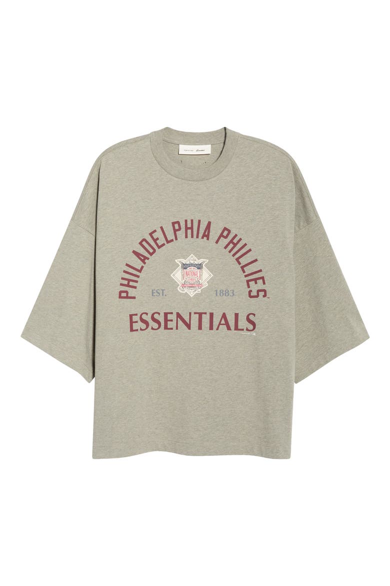 x MLB Philadelphia Philles Merch Cotton Graphic T-Shirt, Alternate, color, SEAL HEATHER
