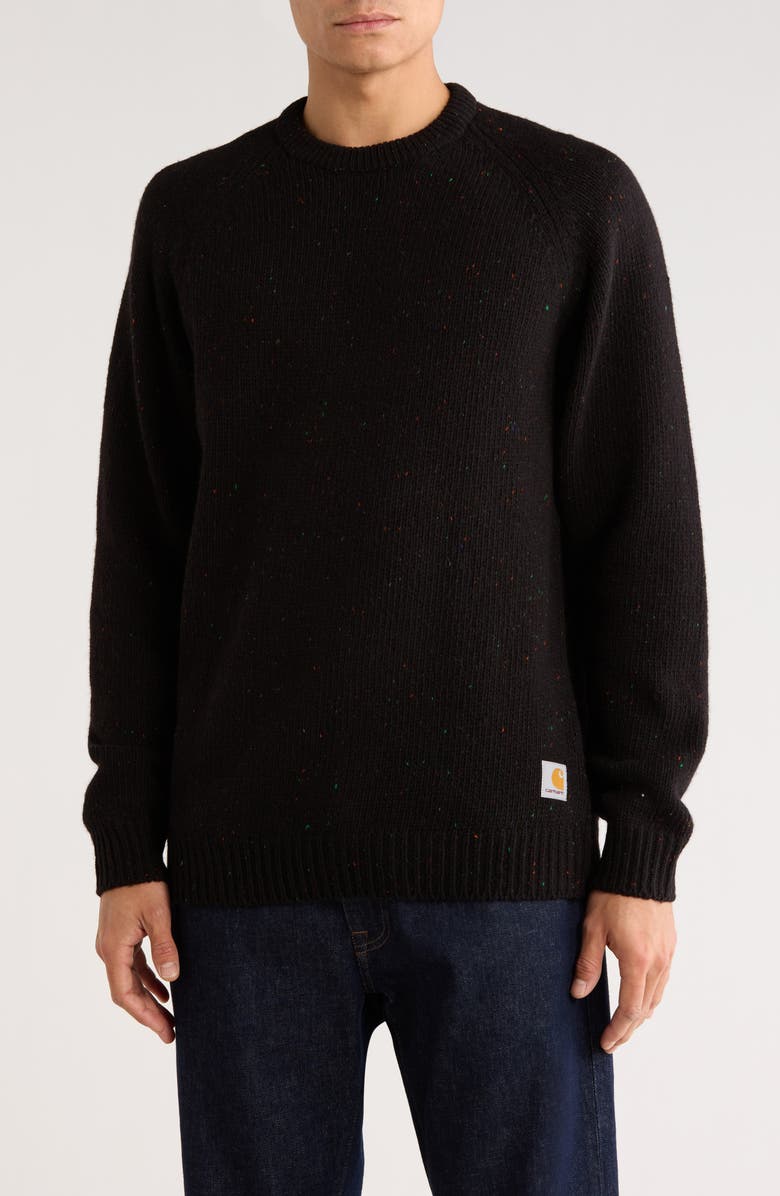 Carhartt Work In Progress Anglistic Sweater, Main, color, Speckled Black