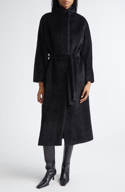 Max Mara Studio Ferito Alpaca & Virgin Wool Blend Coat in Black  product