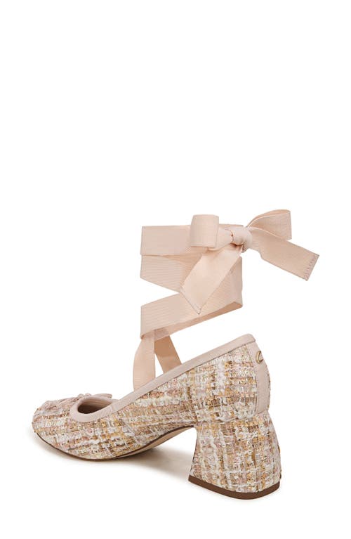 Circus Ny By Sam Edelman Della Lace-up Block-heel Ballet Pumps In Vanilla Bean Multi