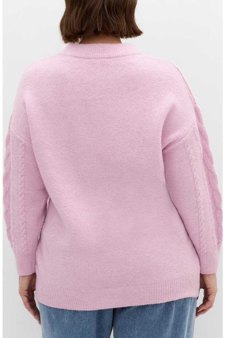 Claudia Cable Stitch Sweater, Alternate, color, SOFT PINK