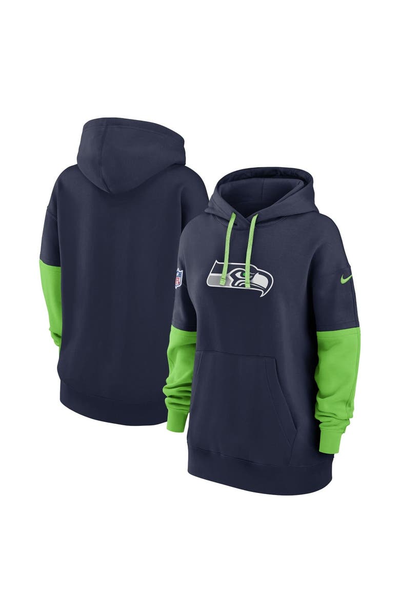 Nike Women's Nike College Navy Seattle Seahawks 2024 Sideline Essential Fleece Pullover Hoodie, Alternate, color, College Navy