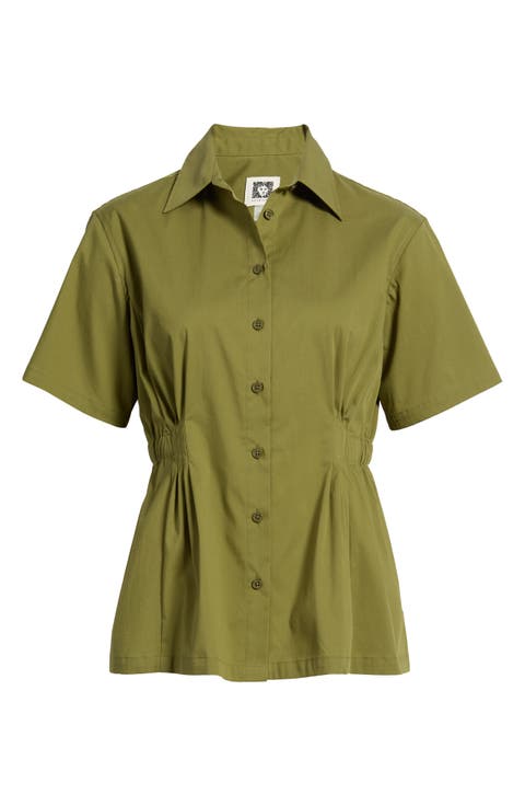 Pleated Waist Shirt (Regular & Petite)