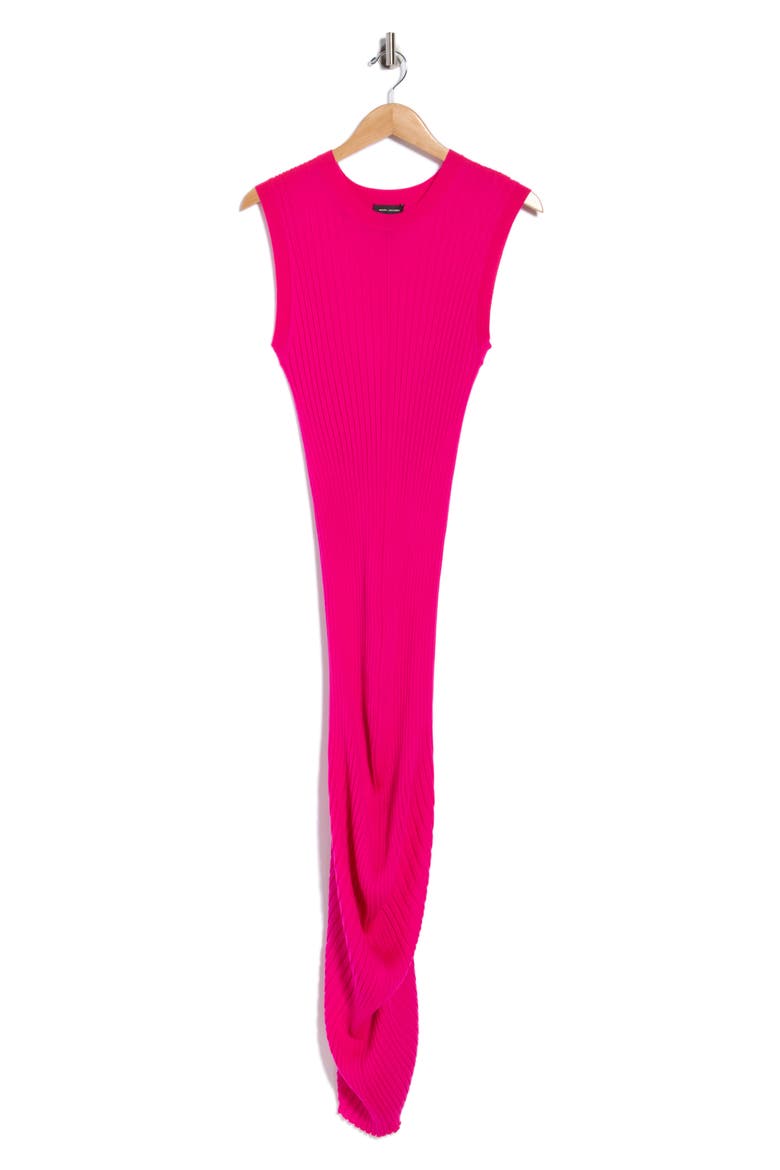 Ribbed Wool Twist Dress, Main, color, HOT PINK