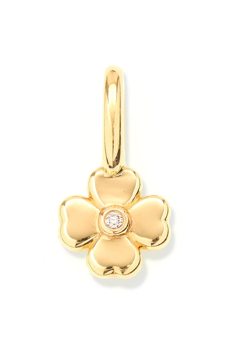 Adina Reyter Diamond Clover Mini Charm, Main, color, 9K Yellow Gold