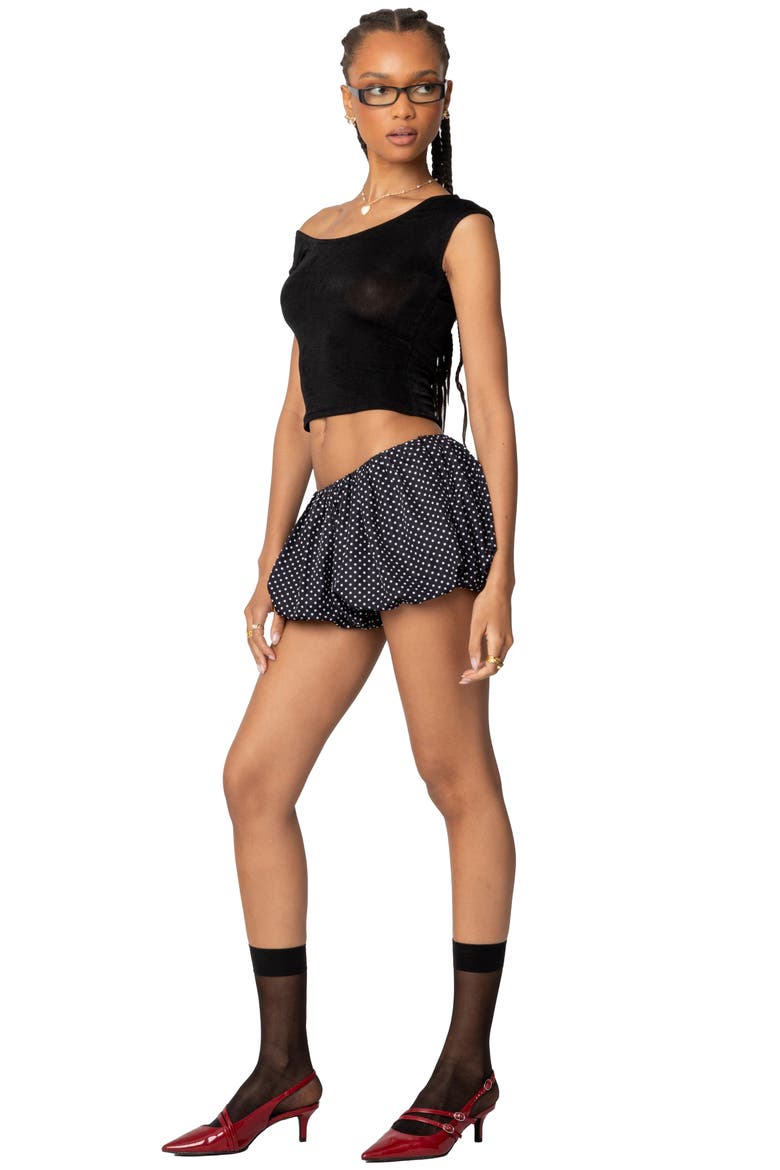 Jett One-Shoulder Crop Knit Top, Alternate, color, BLACK