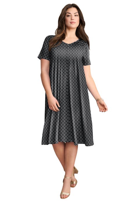 Plus Size Short Sleeve Sleeve Swing Dress