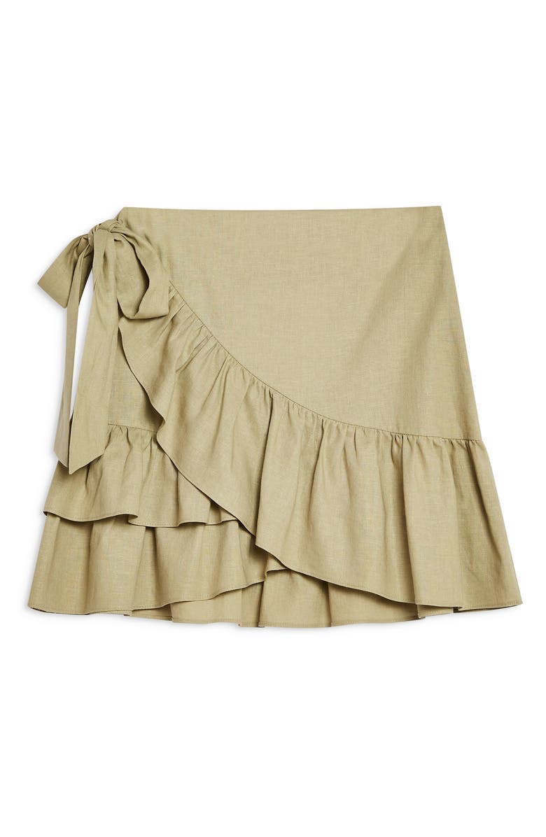 Topshop Ruffle Wrap Skirt, Alternate, color, 