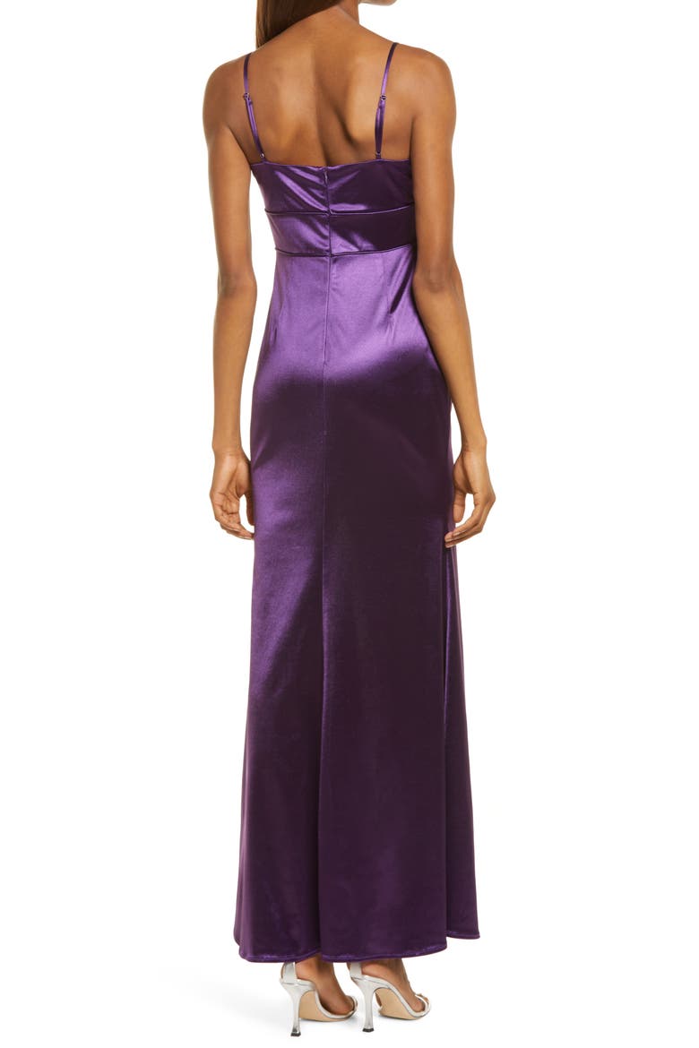 Under the Spotlight Sleeveless Satin Gown, Alternate, color, PURPLE