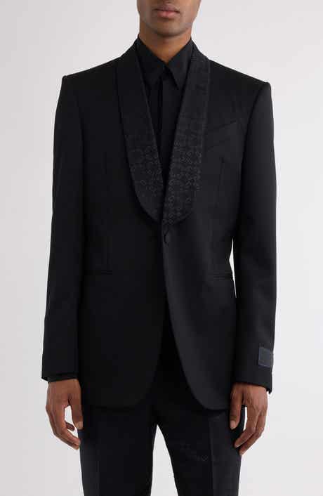 Givenchy Fitted Monogram Shawl Collar Wool Blazer